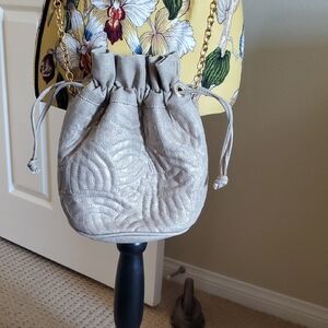 Elegant Beige Drawstring Bag